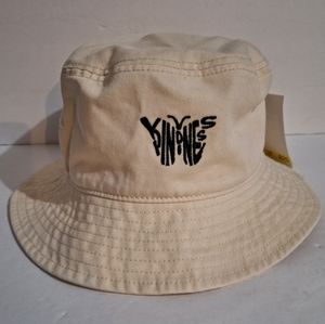 PacSun Kindness Butterfly Bucket Hat Cream Women's NEW